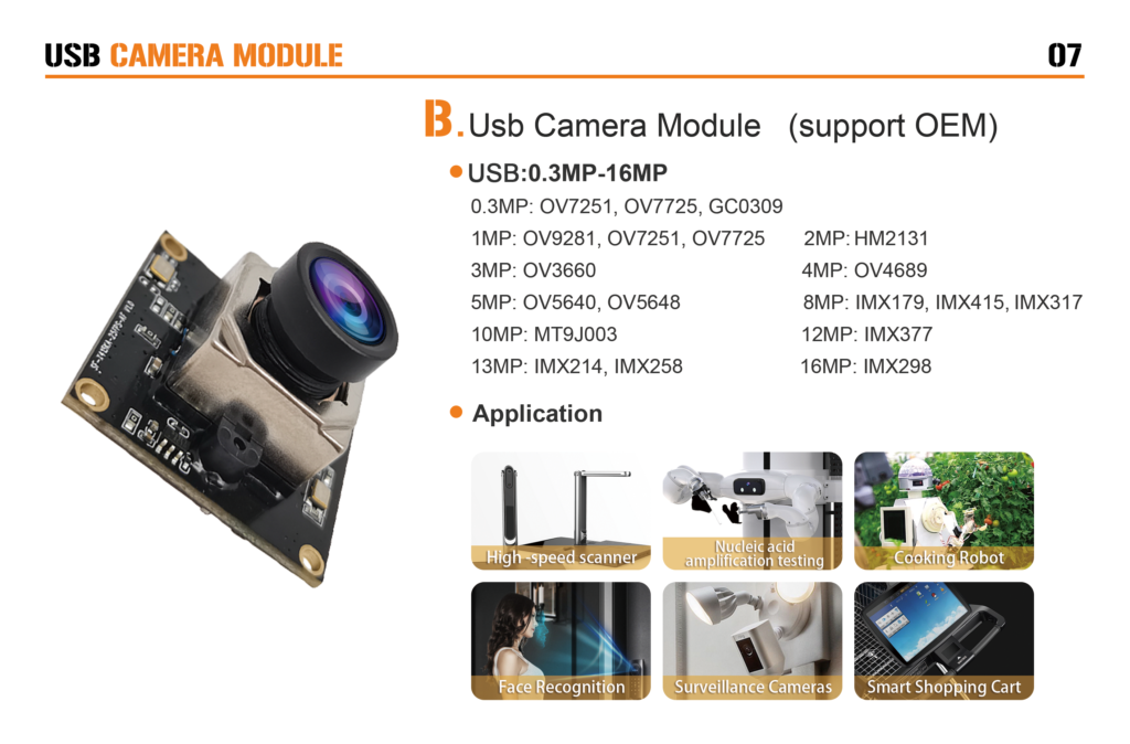 0.2MP-50MP UVC USB Camera Module Industrial Camera Module